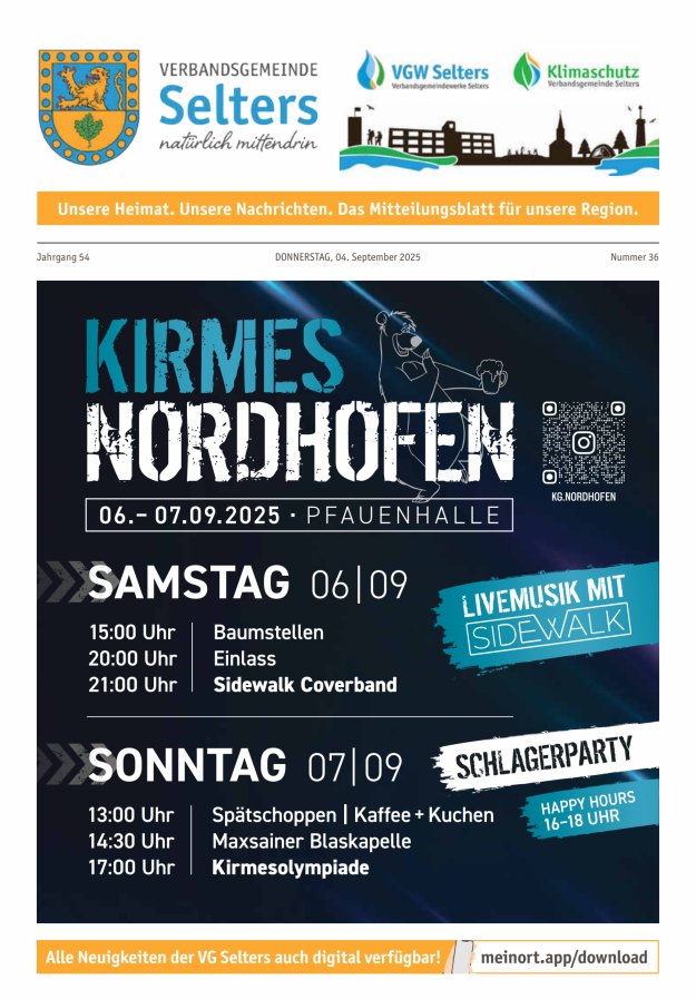 Unsere Verbandsgemeinde Selters Ww Titelblatt 36/2025