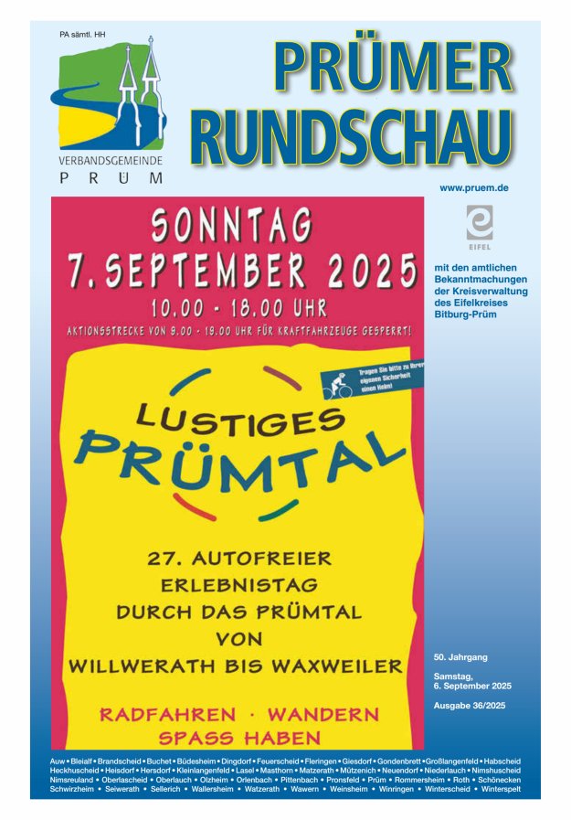 Prümer Rundschau Titelblatt 36/2025