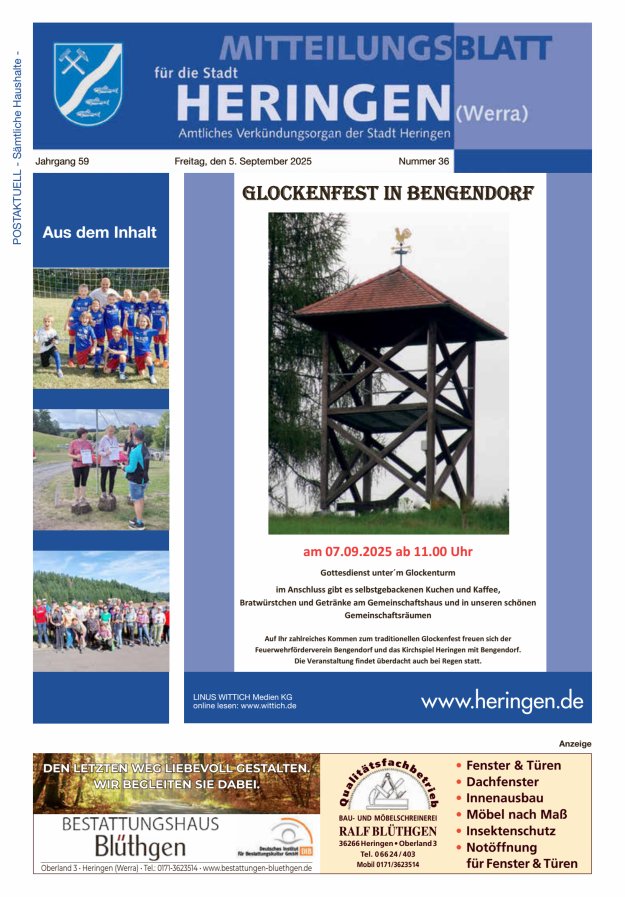 Mitteilungsblatt Heringen Titelblatt 36/2025