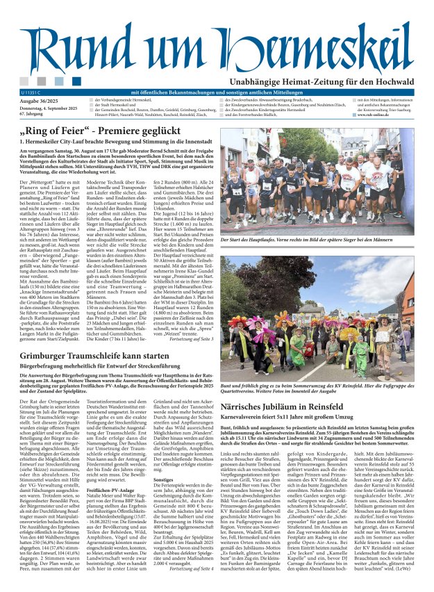 Rund um Hermeskeil Titelblatt 36/2025