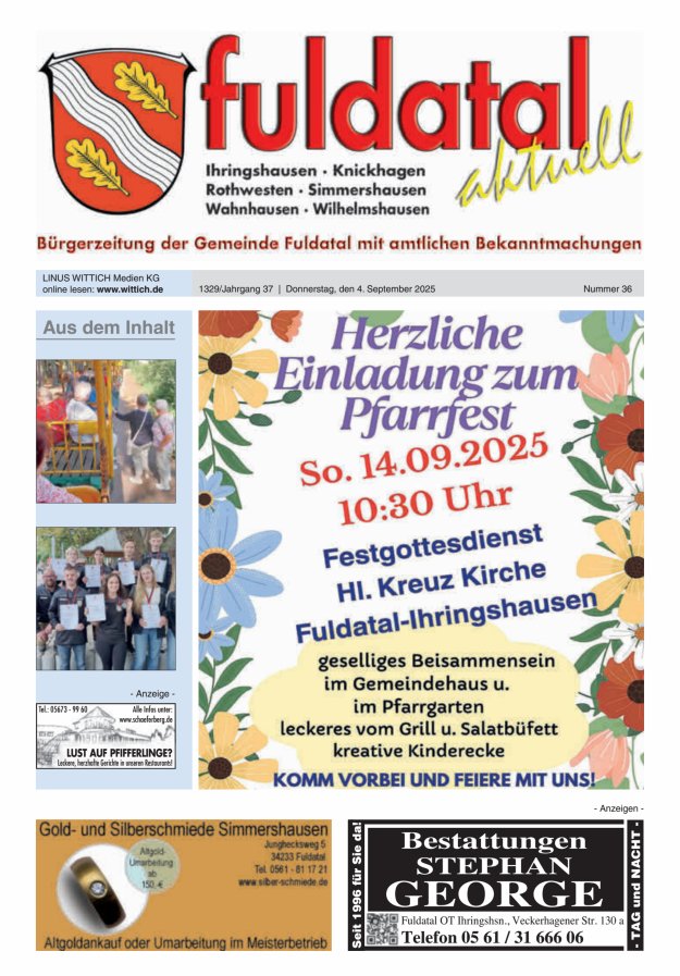Fuldatal aktuell Titelblatt 36/2025