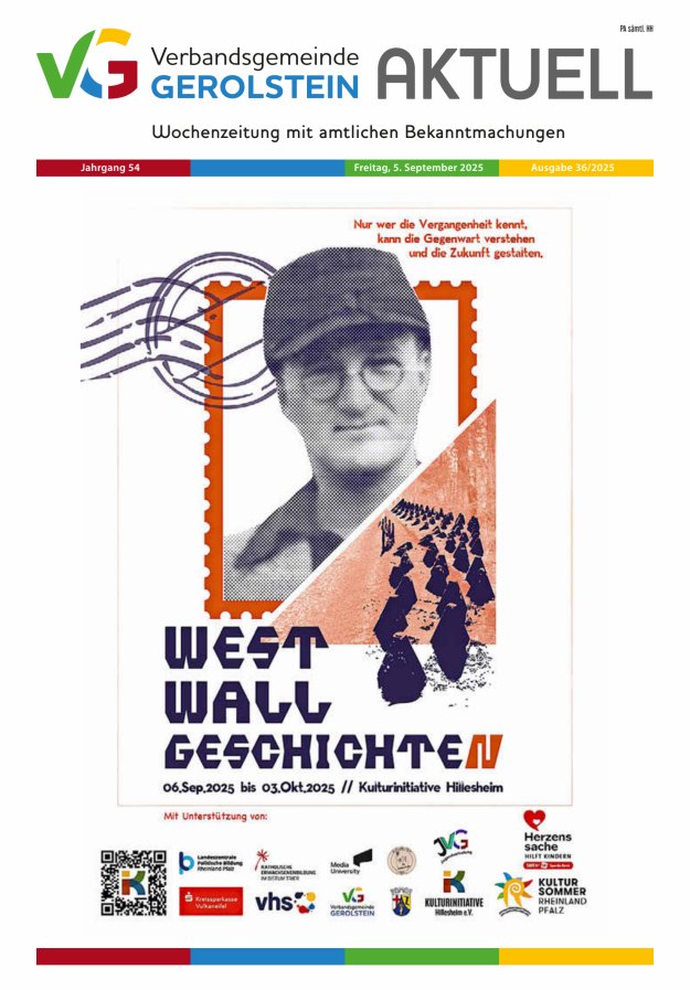 Verbandsgemeinde Gerolstein aktuell Titelblatt 36/2025