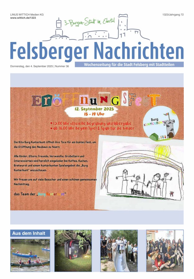 Felsberger Nachrichten Titelblatt 36/2025
