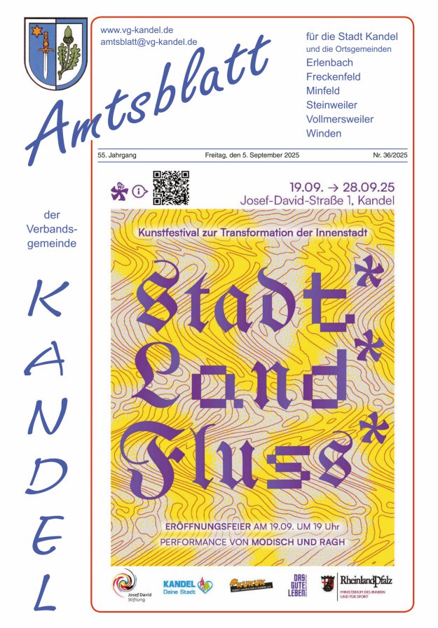 Amtsblatt VG Kandel Titelblatt 36/2025