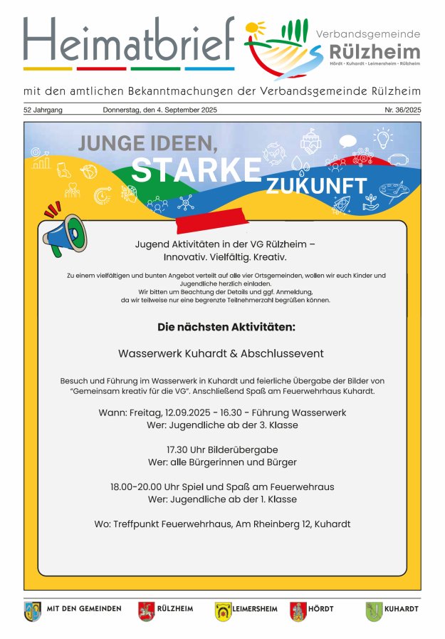 Heimatbrief VG Rülzheim Titelblatt 36/2025
