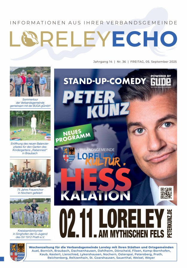 Loreley-Echo - Mitteilungsblatt der Verbandsgemeinde Loreley (Braubach) Titelblatt 36/2025