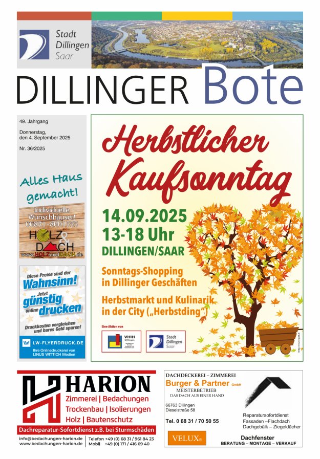 Dillinger Bote Titelblatt 36/2025