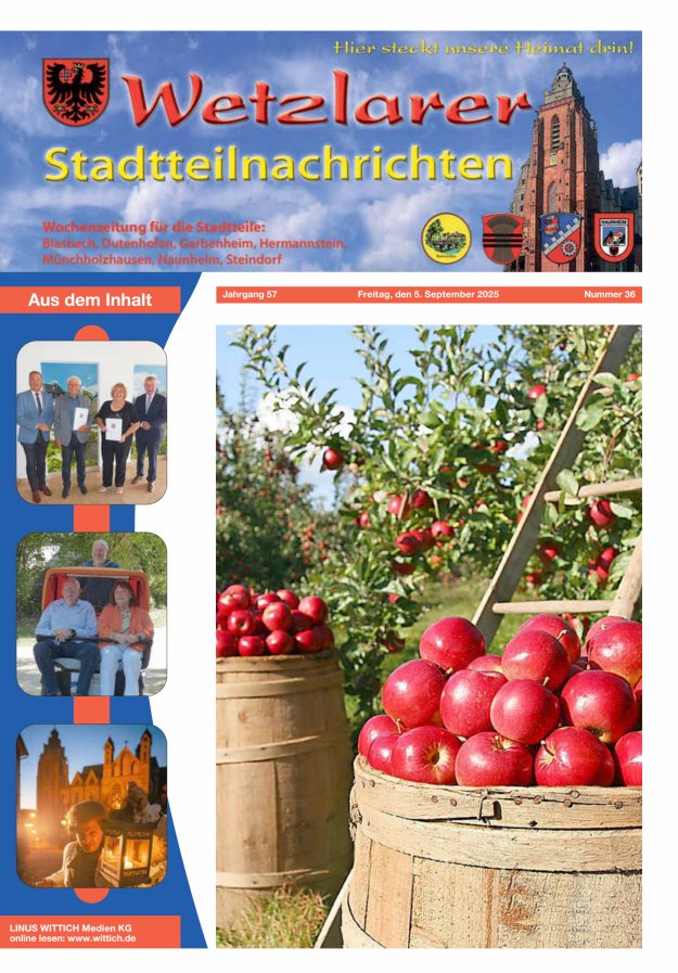 Wetzlarer Stadtteilnachrichten Titelblatt 36/2025
