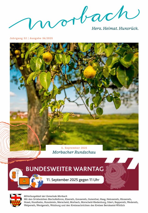 Morbacher Rundschau Titelblatt 36/2025