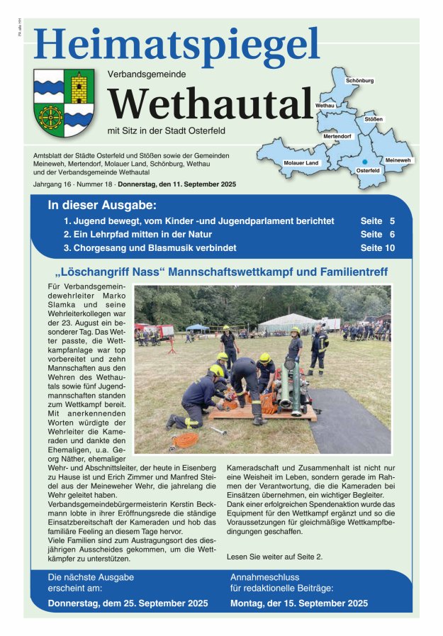 Heimatspiegel Verbandsgemeinde Wethautal mit Sitz in der Stadt Osterfeld Titelblatt 18/2025