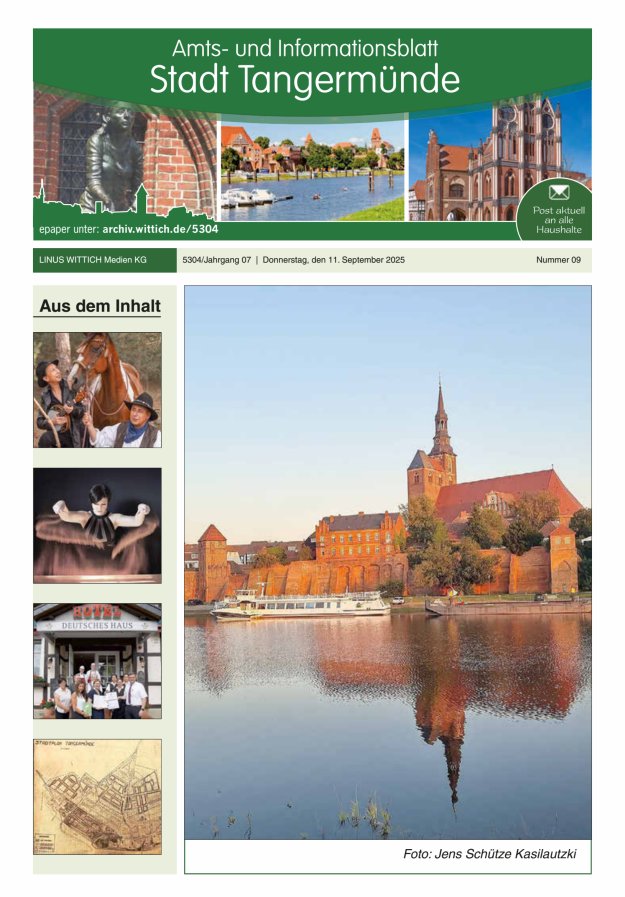 Tangermünde Titelblatt 09/2025