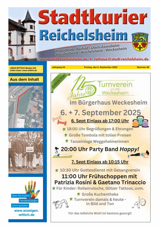 Stadtkurier Reichelsheim Titelblatt 36/2025