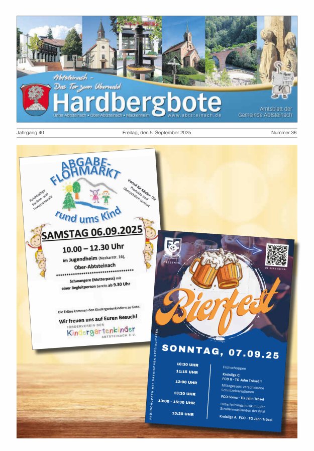 Hardbergbote - Mitteilungsblatt der Gemeinde Abtsteinach Titelblatt 36/2025