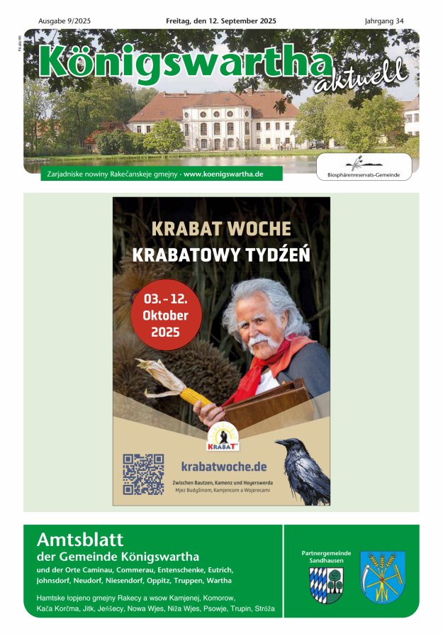 Königswartha aktuell - Amtsblatt der Gemeinde Königswartha Titelblatt 09/2025