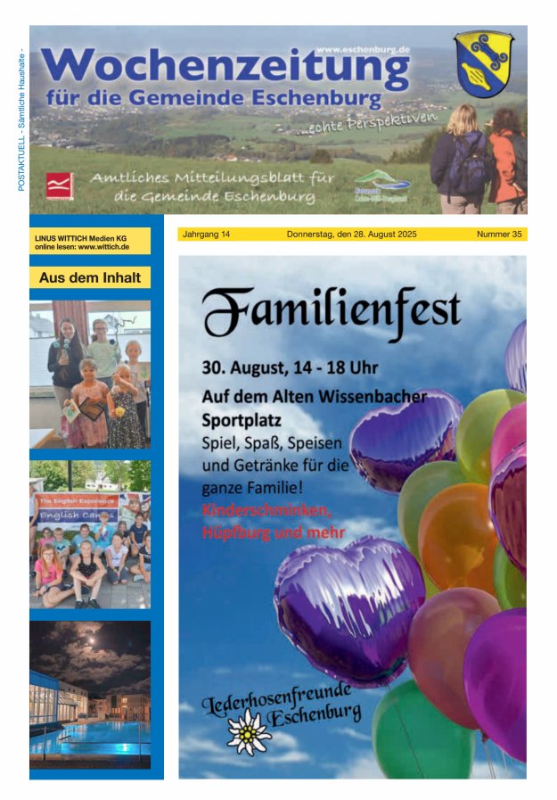 Wochenzeitung für die Gemeinde Eschenburg Titelblatt 35/2025