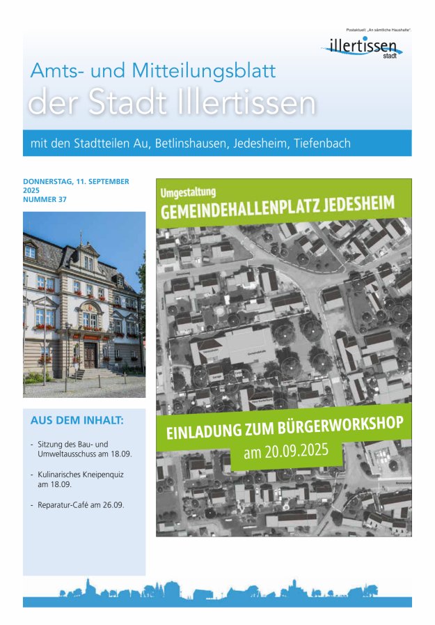 Amts- und Mitteilungsblatt Stadt Illertissen Titelblatt 37/2025