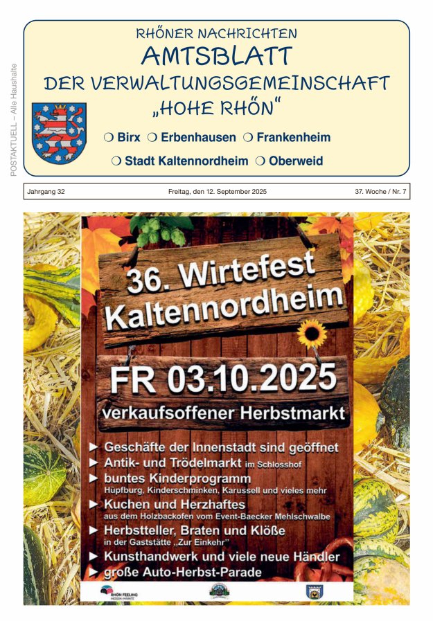 Rhöner Nachrichten Titelblatt 07/2025