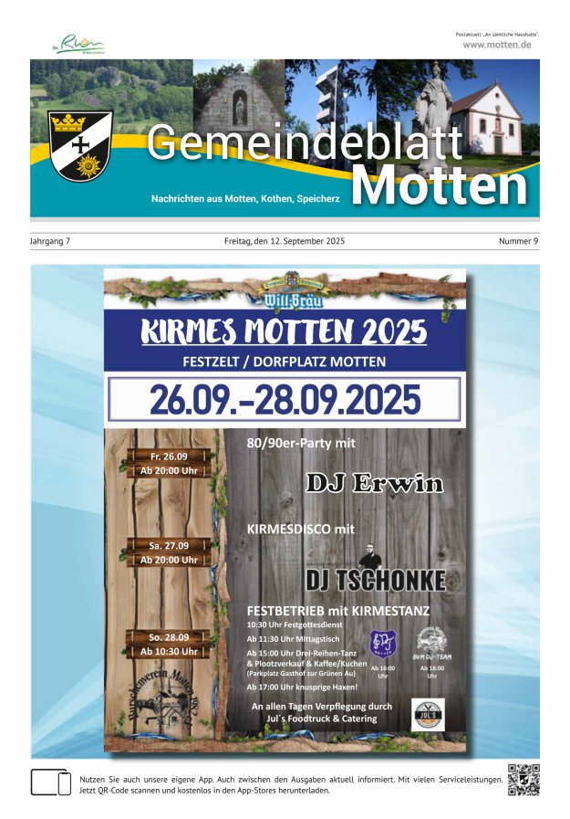 Gemeindeblatt Motten Nachrichten aus Motten Kothen Speicherz Titelblatt 09/2025