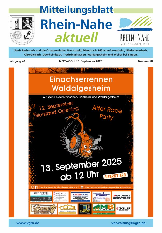 Rhein-Nahe aktuell Titelblatt 37/2025