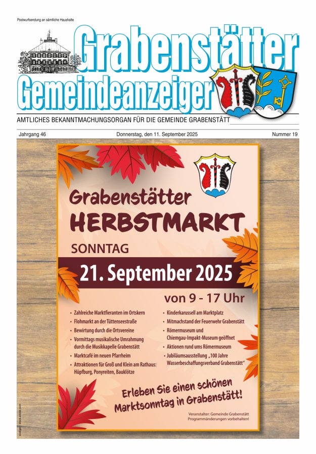 Grabenstätter Gemeindeanzeiger Titelblatt 19/2025