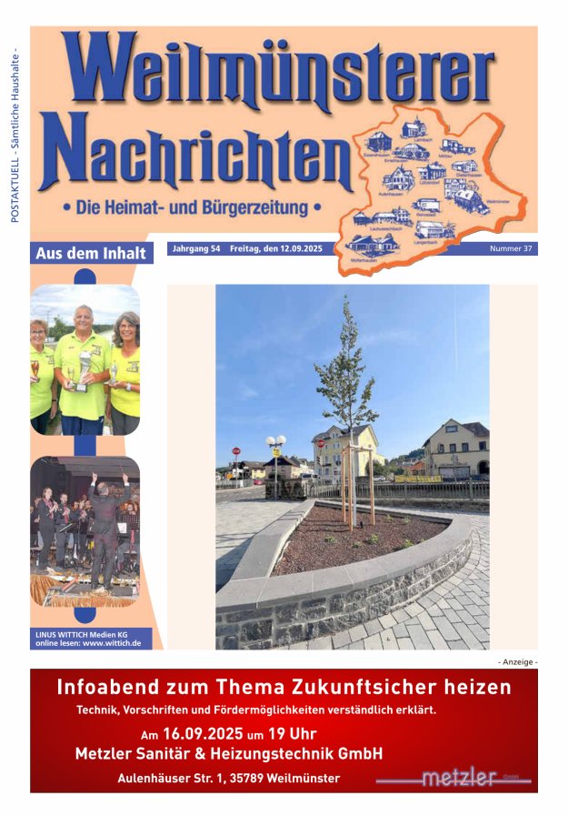 Weilmünsterer Nachrichten Titelblatt 37/2025