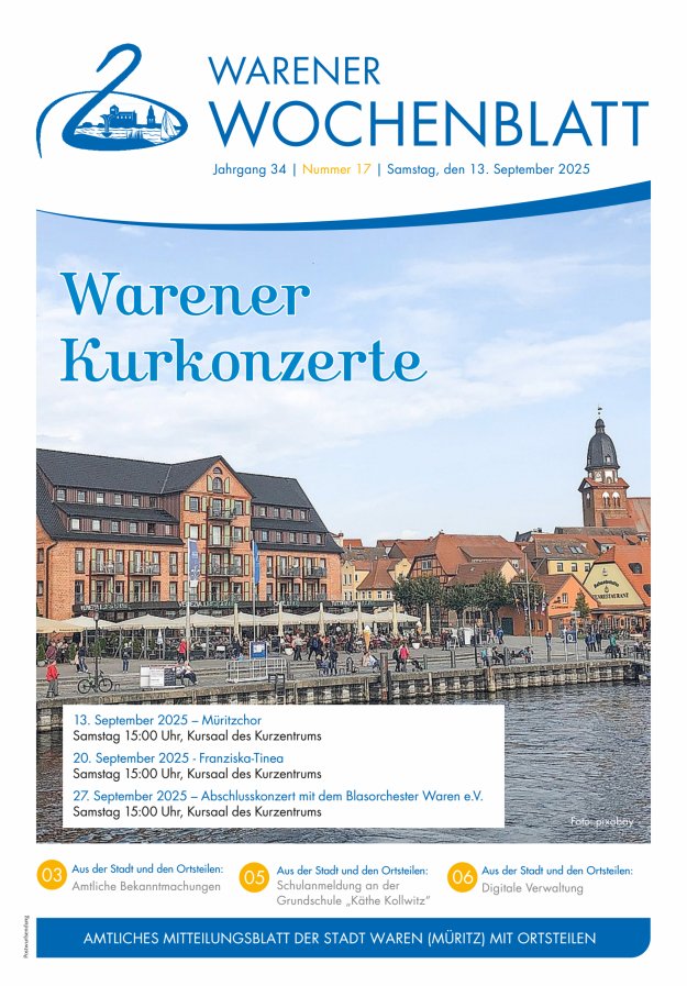 Warener Wochenblatt Titelblatt 17/2025