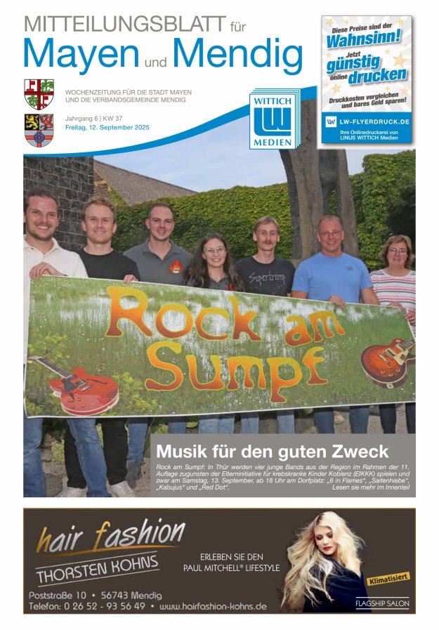Mitteilungsblatt für Mayen und Mendig Titelblatt 37/2025