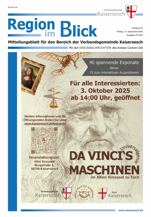 Region im Blick VG Kaisersesch Titelblatt 37/2025
