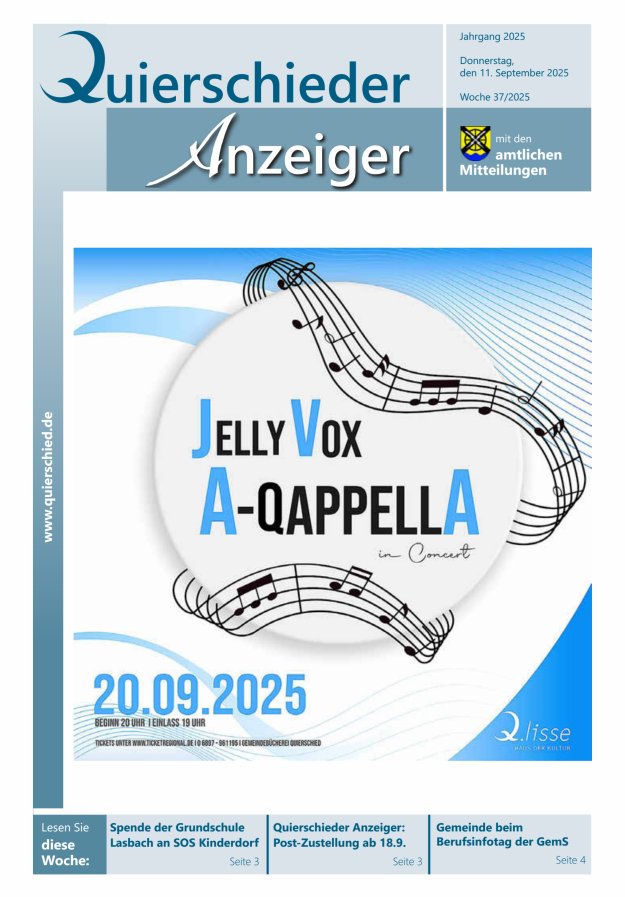 Quierschieder Anzeiger Titelblatt 37/2025