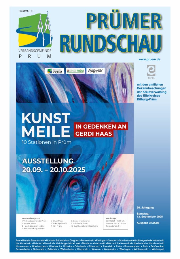 Prümer Rundschau Titelblatt 37/2025