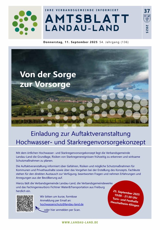 Amtsblatt VG Landau-Land Titelblatt 37/2025