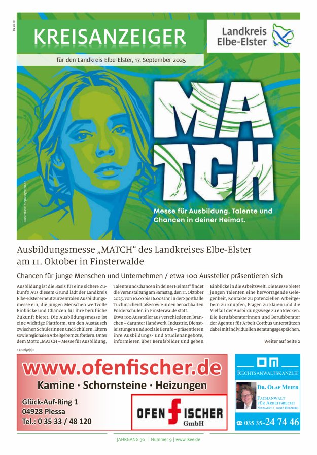 Kreisanzeiger für den Landkreis Elbe-Elster Titelblatt 09/2025