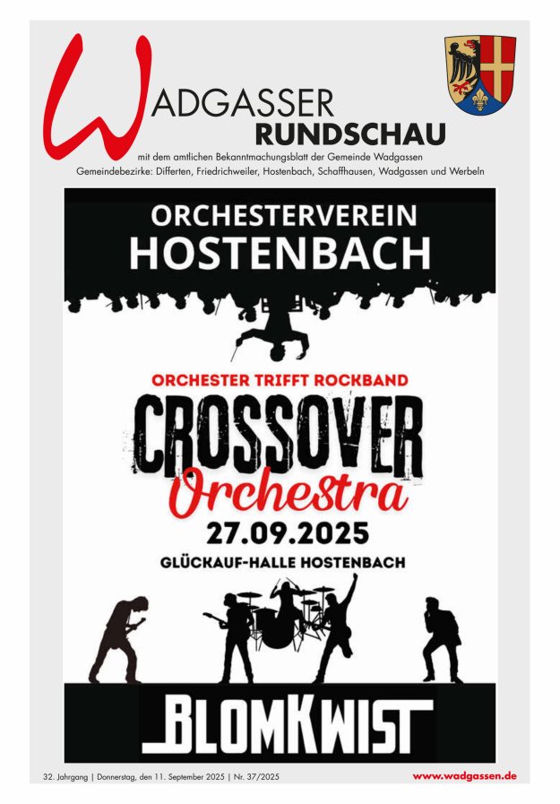 Wadgasser Rundschau Titelblatt 37/2025