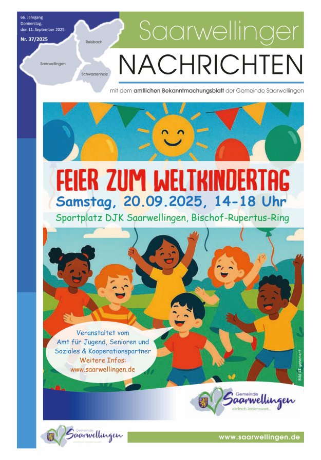 Saarwellinger Nachrichten Titelblatt 37/2025