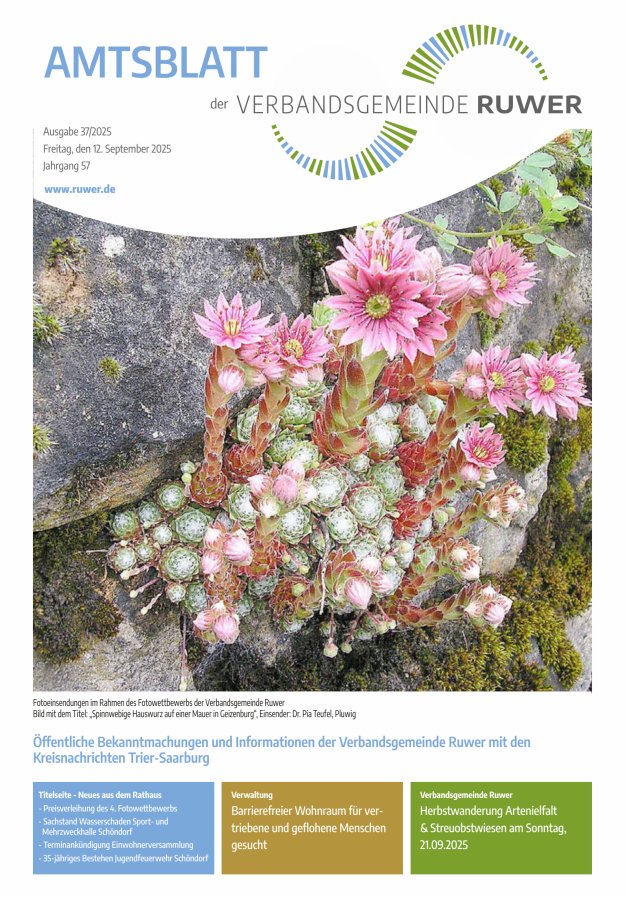 Amtsblatt VG Ruwer Titelblatt 37/2025