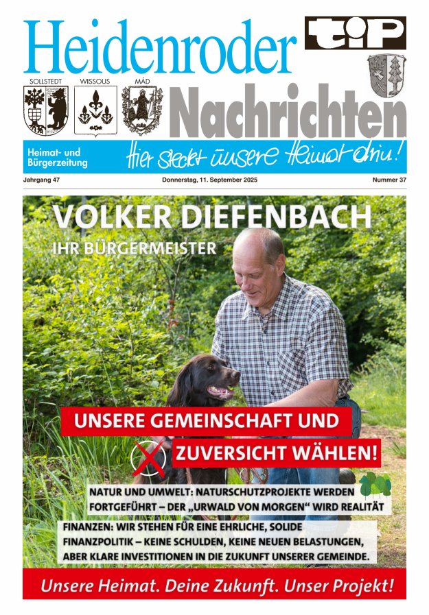 "tip" Heidenroder Nachrichten Titelblatt 37/2025