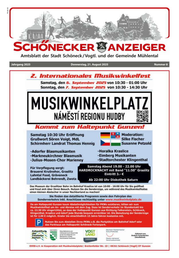 Schönecker Anzeiger Titelblatt 08/2025
