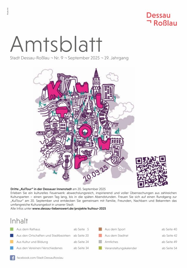 Amtsblatt Stadt Dessau-Roßlau Titelblatt 09/2025