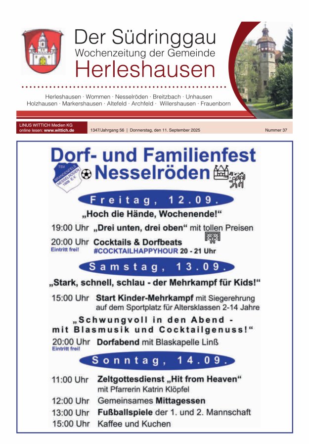 Der Südringgau Titelblatt 37/2025