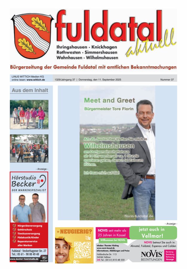 Fuldatal aktuell Titelblatt 37/2025
