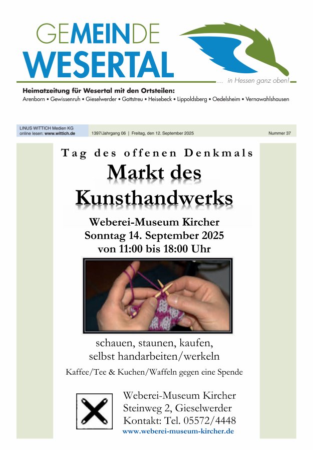 Wesertal Titelblatt 37/2025