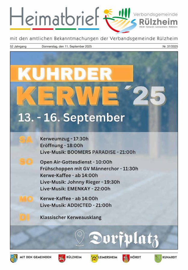 Heimatbrief VG Rülzheim Titelblatt 37/2025