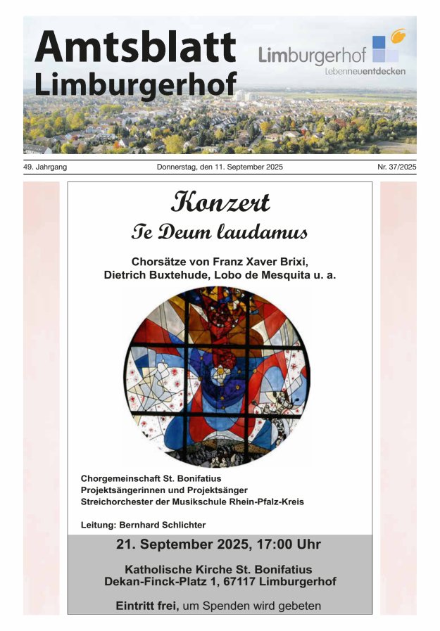 Amtsblatt Limburgerhof Titelblatt 37/2025