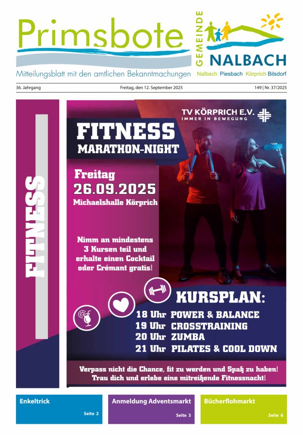 Primsbote Gemeinde Nalbach Titelblatt 37/2025