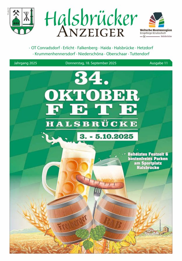 Halsbrücker Anzeiger Titelblatt 11/2025