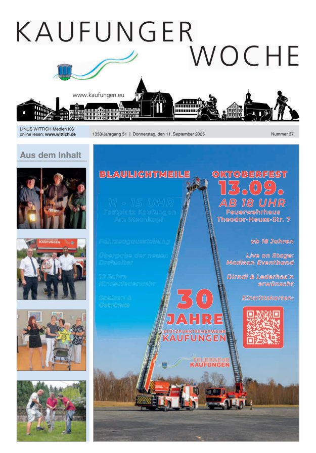 Kaufunger Woche Titelblatt 37/2025