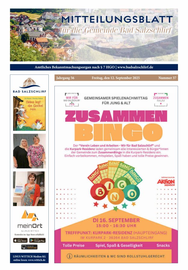 Amtliches Bekanntmachungsorgan der Gemeinde Bad Salzschlirf Titelblatt 37/2025
