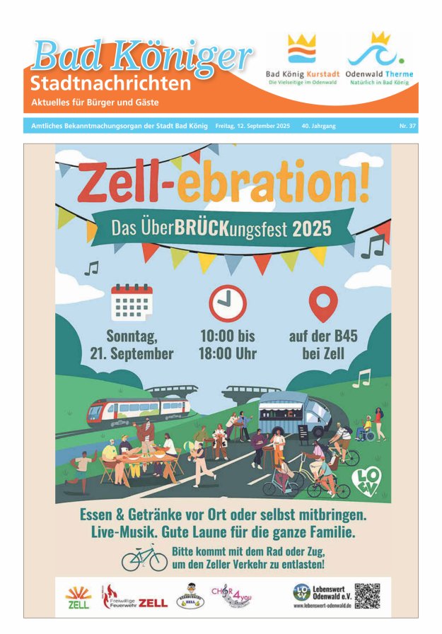 Bad Königer Stadtnachrichten und Badeblatt Titelblatt 37/2025