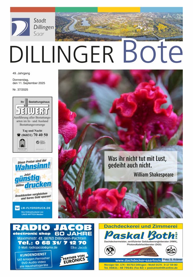Dillinger Bote Titelblatt 37/2025