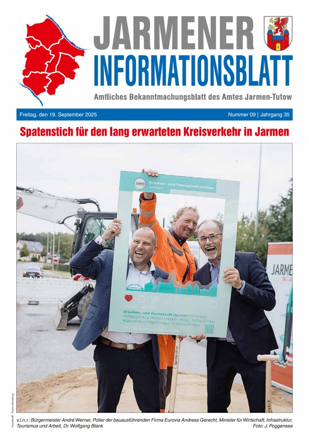 Jarmener Informationsblatt Titelblatt 09/2025